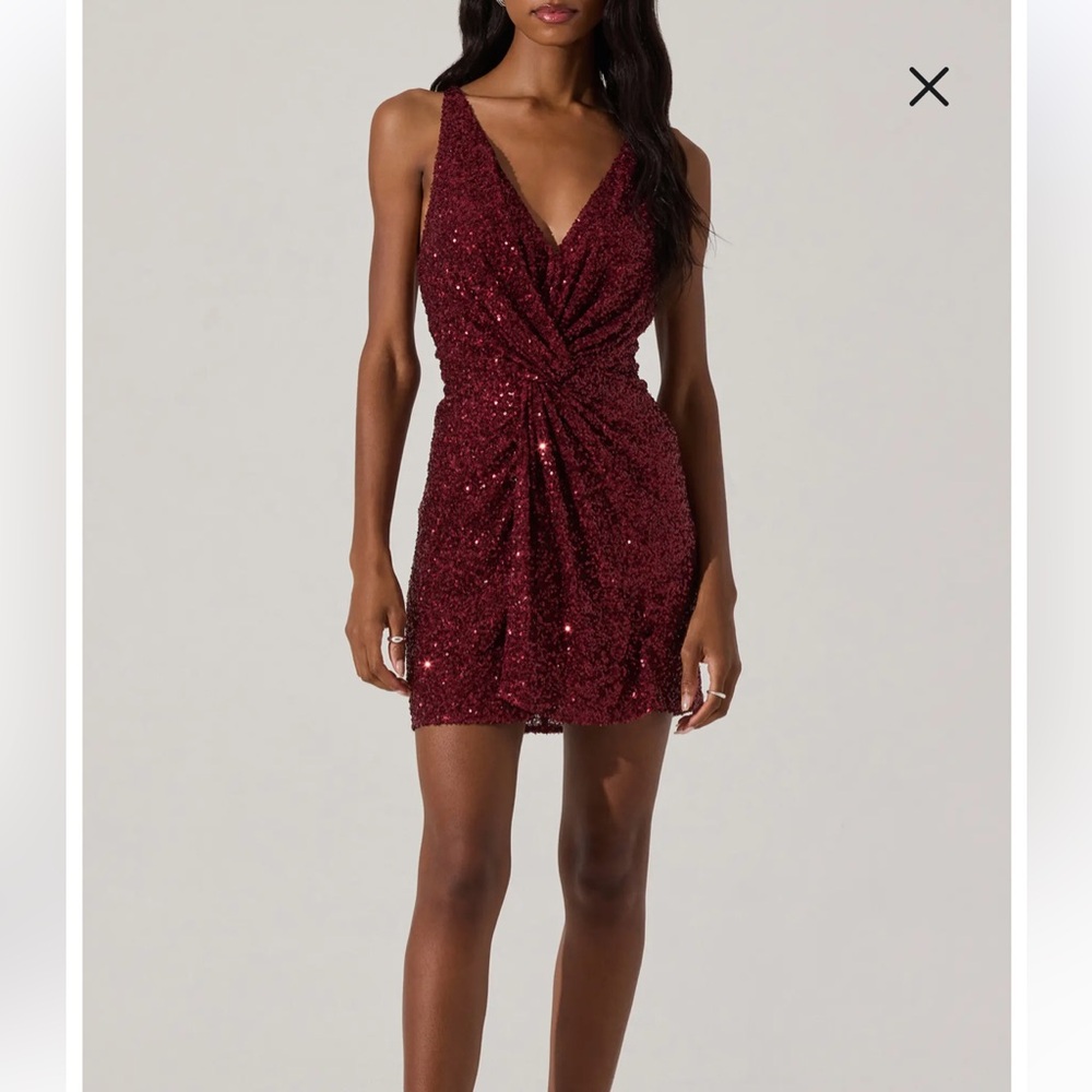 Astr wine sequin mini dress
